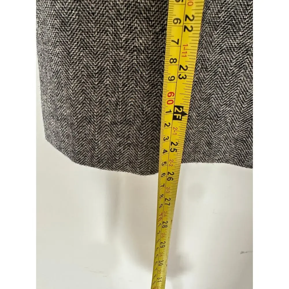 Pendleton Vintage Large Gray Wool Herringbone Pencil Midi Skirt Academia Office - Picture 4 of 8